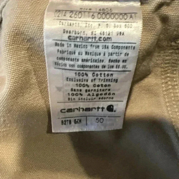 Carhartt Cargo Shorts Mens Tan Khaki Size 50X10 Pockets original Fit Flat Front - Picture 8 of 11